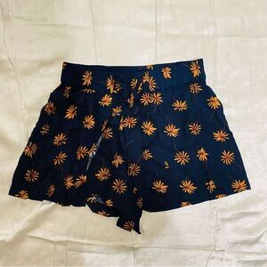 Madewell Women's Floral Pull-On‎ Shorts Blue XS Elastic Waist Summer Casual